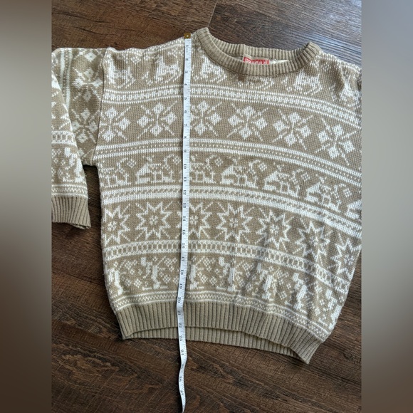 FRAGILE brand vintage 90s juniors fair isle Christmas holiday sweater Nordic EUC - Picture 10 of 12